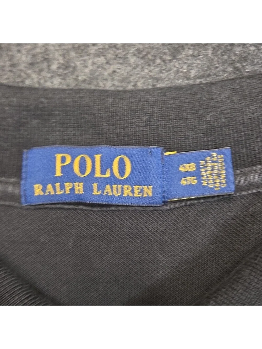 Polo Ralph Lauren Men's Polo Shirt 4XL Black Solid Cotton Knit Embroidered